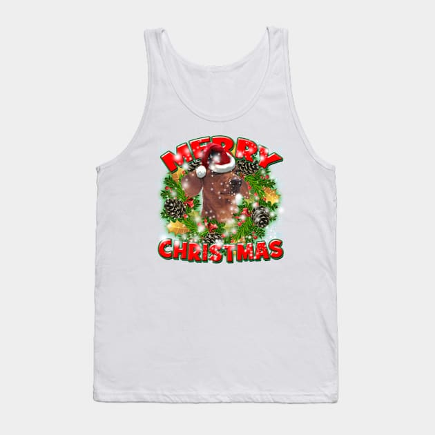 Merry Christmas Dachshund Dog Gift Tank Top by Just Another Shirt